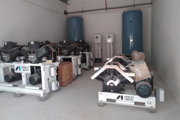 Our Installation of Anest Iwata Oil Free Air compressors (BFT200 20HP), Vacuum Pumps (BVLS100 10hp and Heatless Dryer for a Hospital. 