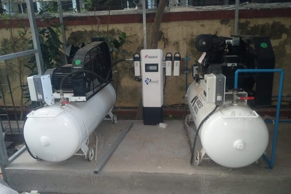 A Combination of 2 Oil Free Air compressors 5HP and a Heatless dryer for an Ayurvedic Company. 