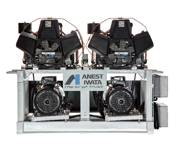 10-30 hp duplex base mounted oil free reciprocating air compressor