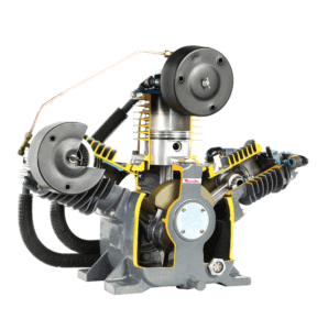 Top blocks for industrial oil lubricated reciprocating air compressors